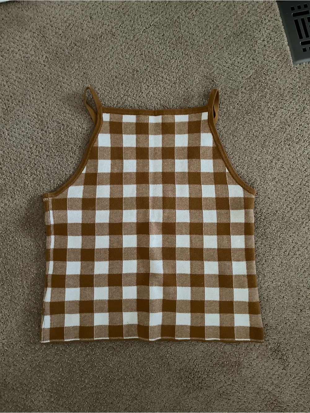Madewell checkered sweater Tank - White & copper